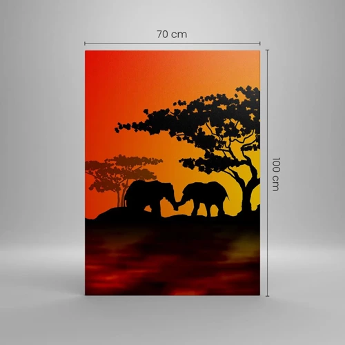 Impression sur toile - Image sur toile - Rencontre dans la savane - 70x100 cm