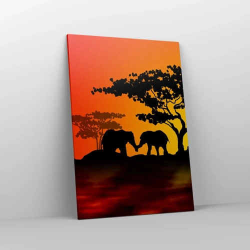 Impression sur toile - Image sur toile - Rencontre dans la savane - 70x100 cm