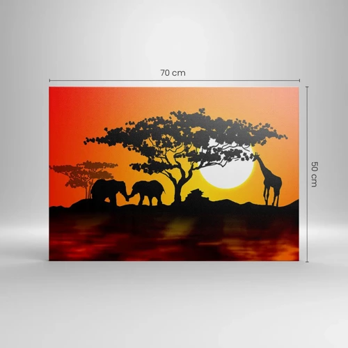 Impression sur toile - Image sur toile - Rencontre dans la savane - 70x50 cm