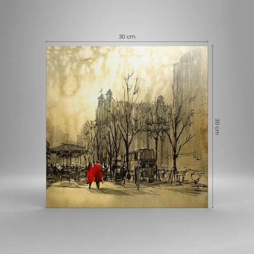 Impression sur toile - Image sur toile - Rendez-vous dans le brouillard de Londres - 30x30 cm