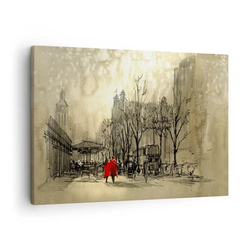 Impression sur toile - Image sur toile - Rendez-vous dans le brouillard de Londres - 70x50 cm