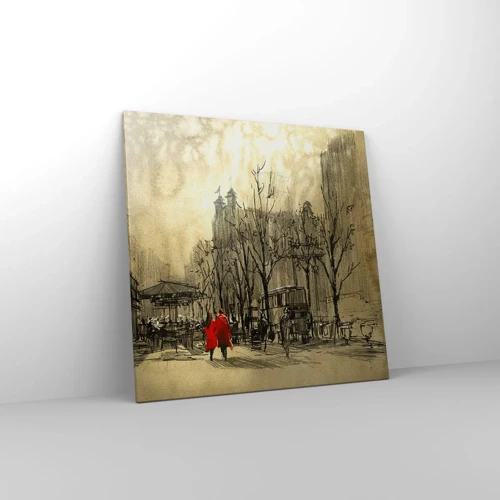 Impression sur toile - Image sur toile - Rendez-vous dans le brouillard de Londres - 70x70 cm