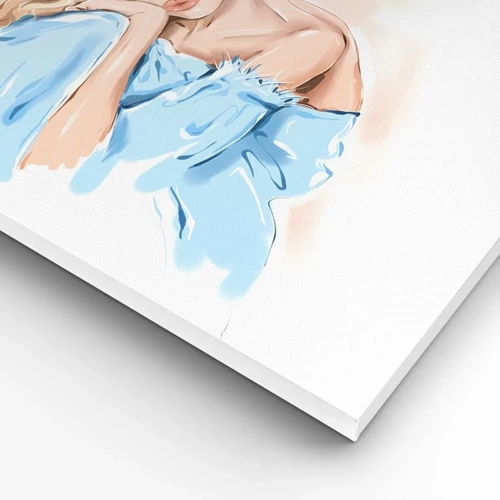Impression sur toile - Image sur toile - Rêveuse en bleu - 70x100 cm