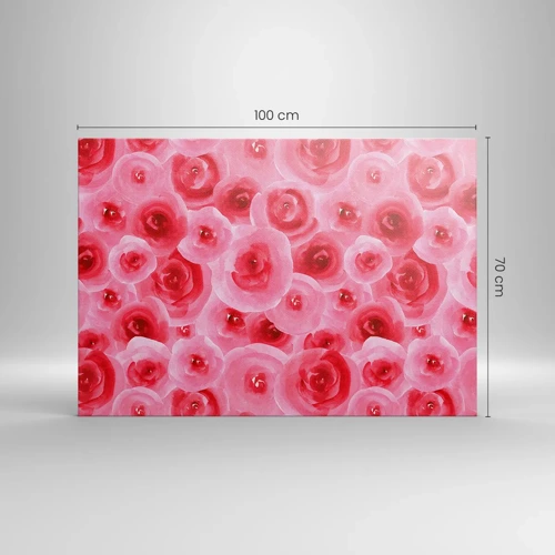 Impression sur toile - Image sur toile - Roses en-haut et en-bas - 100x70 cm