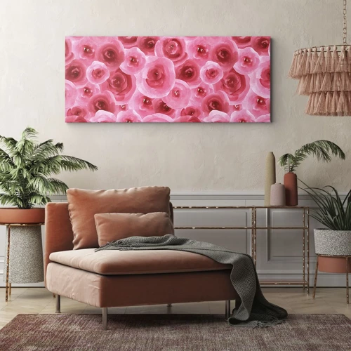 Impression sur toile - Image sur toile - Roses en-haut et en-bas - 120x50 cm