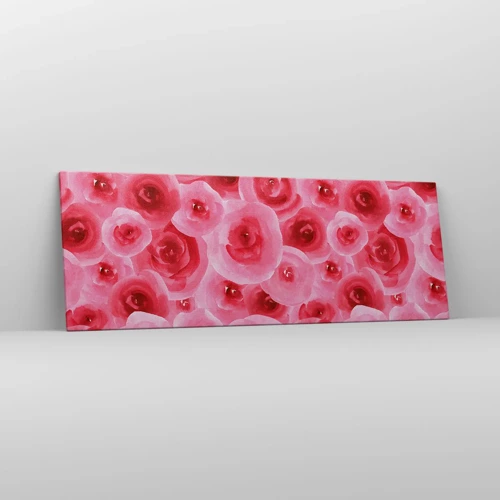 Impression sur toile - Image sur toile - Roses en-haut et en-bas - 140x50 cm