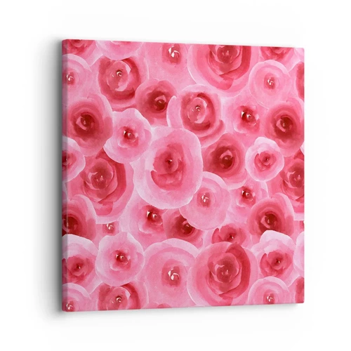 Impression sur toile - Image sur toile - Roses en-haut et en-bas - 30x30 cm