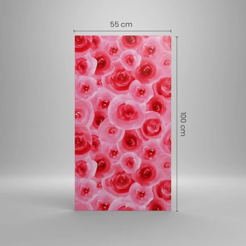 Impression sur toile - Image sur toile - Roses en-haut et en-bas - 55x100 cm