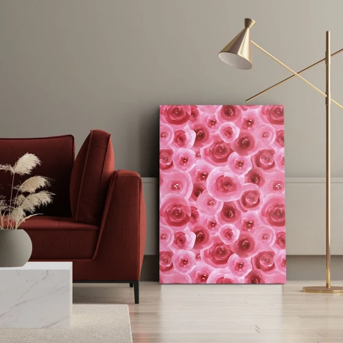 Impression sur toile - Image sur toile - Roses en-haut et en-bas - 65x120 cm