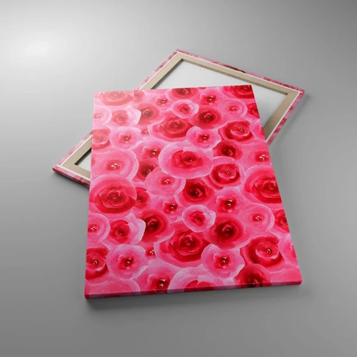 Impression sur toile - Image sur toile - Roses en-haut et en-bas - 70x100 cm