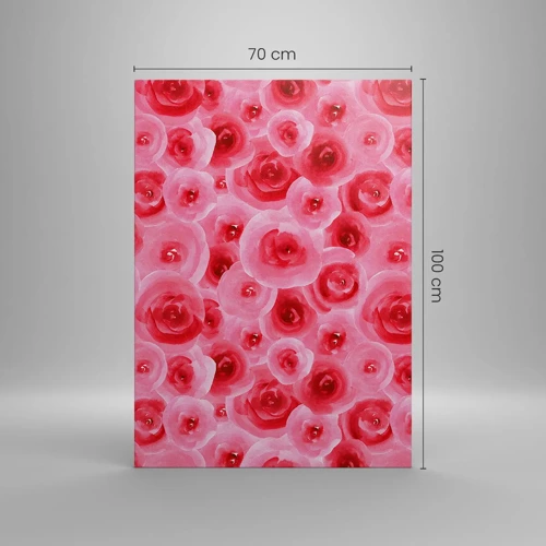 Impression sur toile - Image sur toile - Roses en-haut et en-bas - 70x100 cm