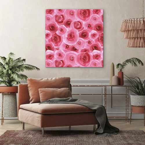 Impression sur toile - Image sur toile - Roses en-haut et en-bas - 70x70 cm