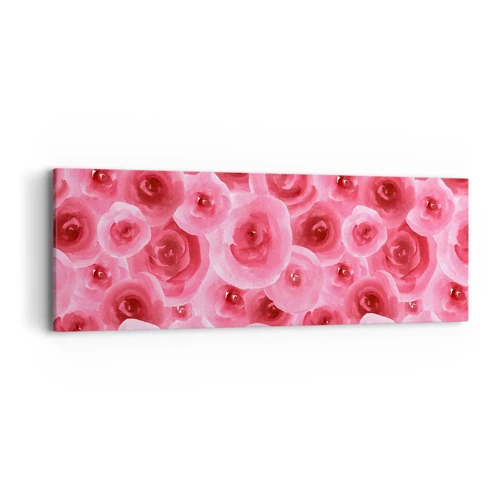 Impression sur toile - Image sur toile - Roses en-haut et en-bas - 90x30 cm