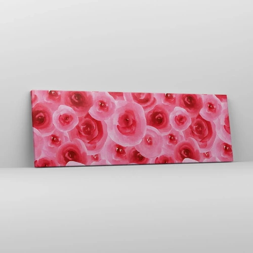 Impression sur toile - Image sur toile - Roses en-haut et en-bas - 90x30 cm