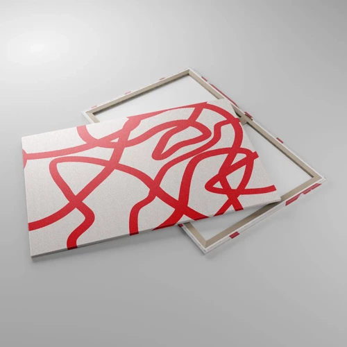 Impression sur toile - Image sur toile - Rouge sur blanc - 100x70 cm
