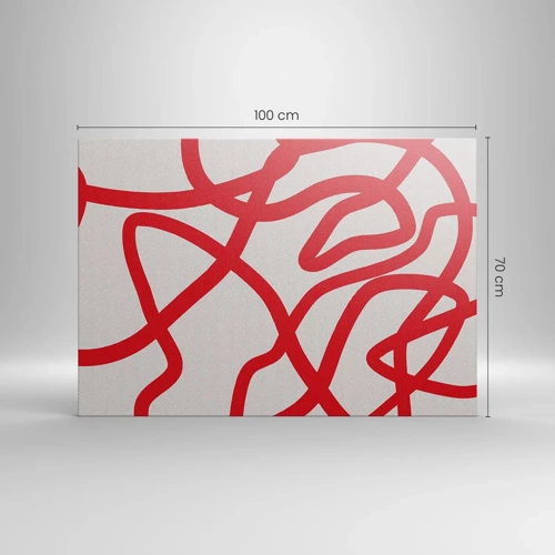 Impression sur toile - Image sur toile - Rouge sur blanc - 100x70 cm