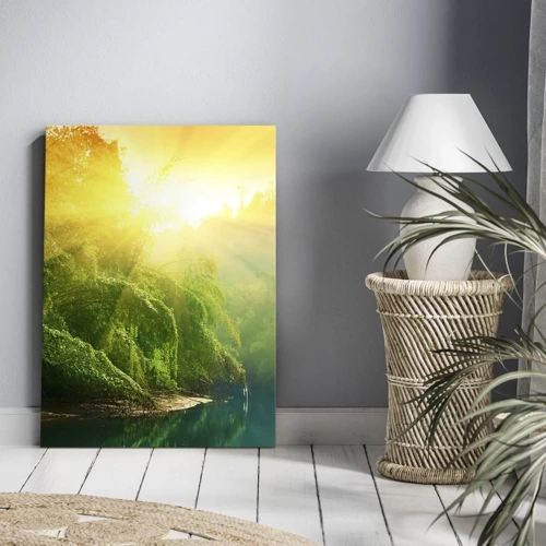 Impression sur toile - Image sur toile - Se noyer au soleil et à l'ombre - 50x70 cm