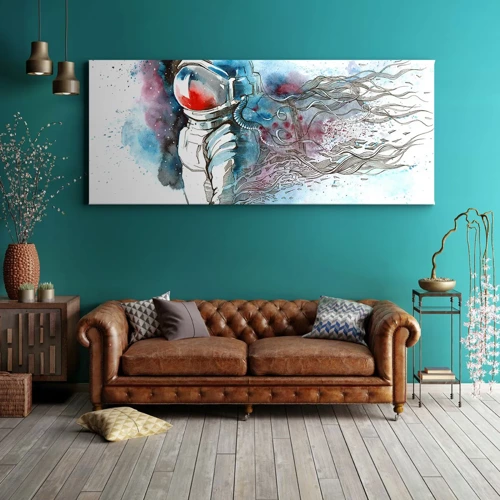 Impression sur toile - Image sur toile - Seul avec l'espace - 100x40 cm