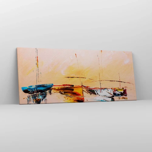 Impression sur toile - Image sur toile - Soirée à la marina - 120x50 cm