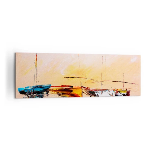 Impression sur toile - Image sur toile - Soirée à la marina - 160x50 cm