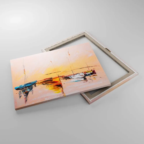 Impression sur toile - Image sur toile - Soirée à la marina - 70x50 cm