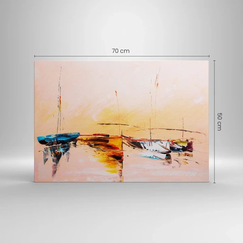Impression sur toile - Image sur toile - Soirée à la marina - 70x50 cm