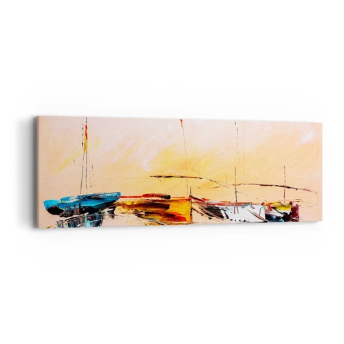 Impression sur toile - Image sur toile - Soirée à la marina - 90x30 cm