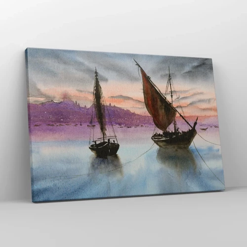 Impression sur toile - Image sur toile - Soirée au port - 70x50 cm