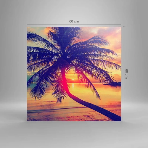 Impression sur toile - Image sur toile - Soirée sous les palmiers - 60x60 cm