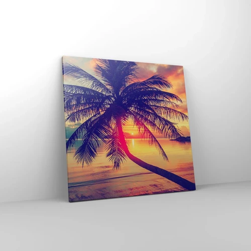 Impression sur toile - Image sur toile - Soirée sous les palmiers - 60x60 cm