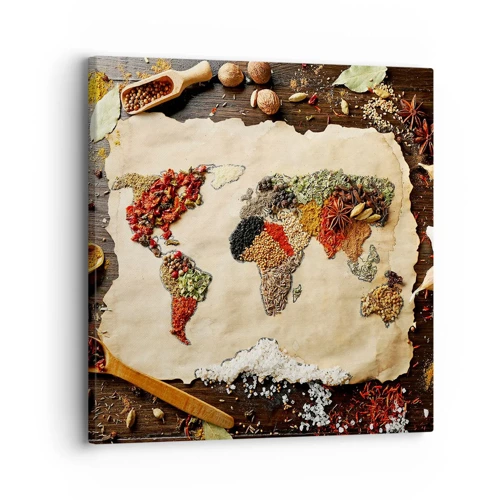 Impression sur toile - Image sur toile - Toutes les saveurs du monde - 30x30 cm