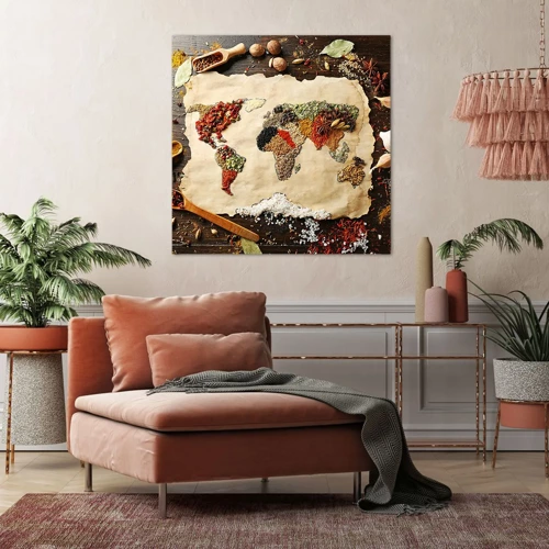 Impression sur toile - Image sur toile - Toutes les saveurs du monde - 30x30 cm