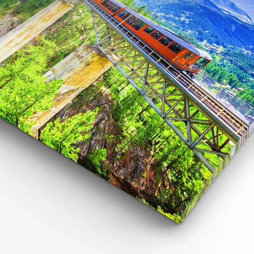 Impression sur toile - Image sur toile - Train dans les Alpes - 40x40 cm