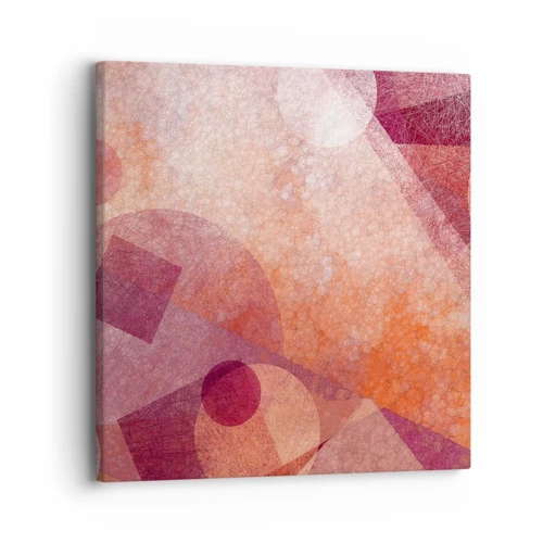 Impression sur toile - Image sur toile - Transformations géométriques en rose - 30x30 cm