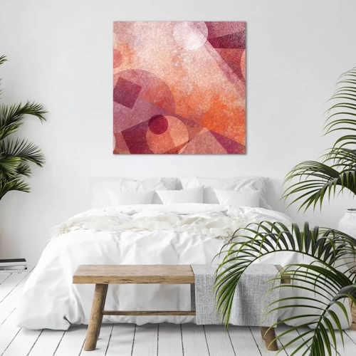 Impression sur toile - Image sur toile - Transformations géométriques en rose - 30x30 cm