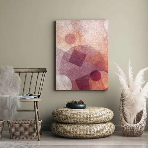 Impression sur toile - Image sur toile - Transformations géométriques en rose - 55x100 cm