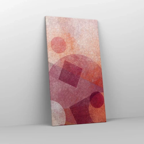 Impression sur toile - Image sur toile - Transformations géométriques en rose - 65x120 cm