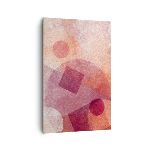 Impression sur toile - Image sur toile - Transformations géométriques en rose - 80x120 cm