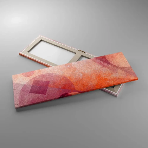 Impression sur toile - Image sur toile - Transformations géométriques en rose - 90x30 cm