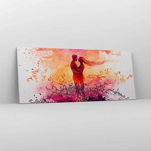 Impression sur toile - Image sur toile - Un coeur! Je n'ai pas besoin de beaucoup… - 120x50 cm