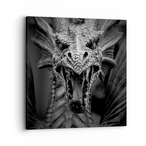 Impression sur toile - Image sur toile - Un dragon imaginaire grisâtre - 30x30 cm