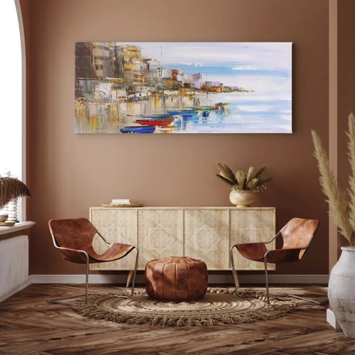 Impression sur toile - Image sur toile - Un havre urbain multicolore - 120x50 cm