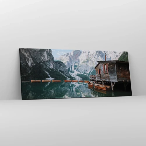 Impression sur toile - Image sur toile - Un matin cristallin en montagne - 100x40 cm