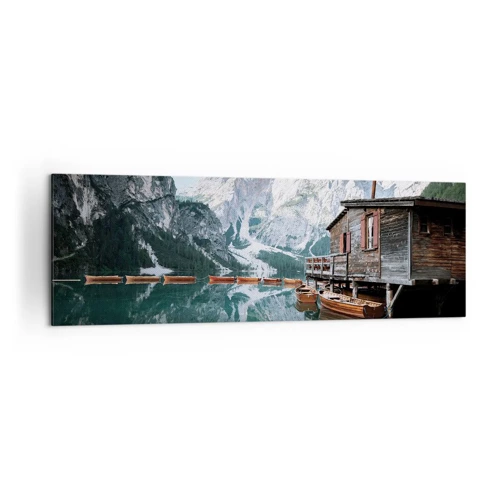 Impression sur toile - Image sur toile - Un matin cristallin en montagne - 160x50 cm