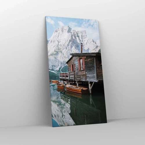 Impression sur toile - Image sur toile - Un matin cristallin en montagne - 65x120 cm