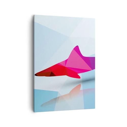 Impression sur toile - Image sur toile - Un requin dans un espace de cristal - 50x70 cm