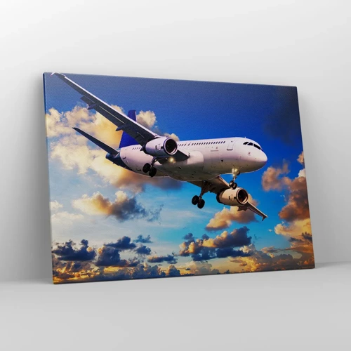 Impression sur toile - Image sur toile - Un voyage en blanc et bleu ciel - 100x70 cm