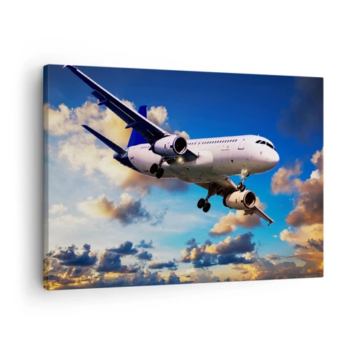 Impression sur toile - Image sur toile - Un voyage en blanc et bleu ciel - 70x50 cm