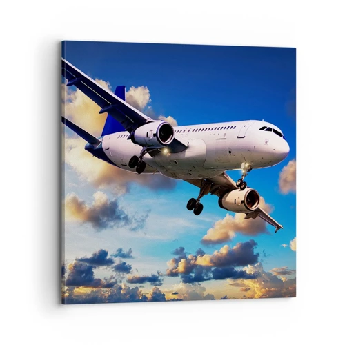 Impression sur toile - Image sur toile - Un voyage en blanc et bleu ciel - 70x70 cm