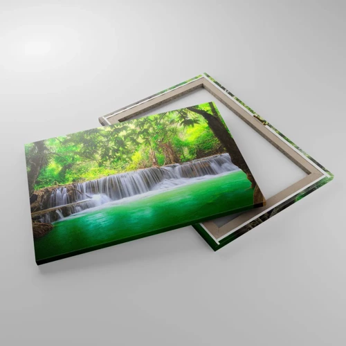 Impression sur toile - Image sur toile - Une cascade de vert - 70x50 cm